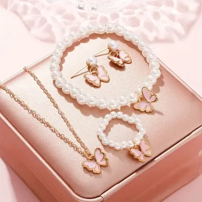 Elegant Fashionable Butterfly Jewelry Set (5 pcs)